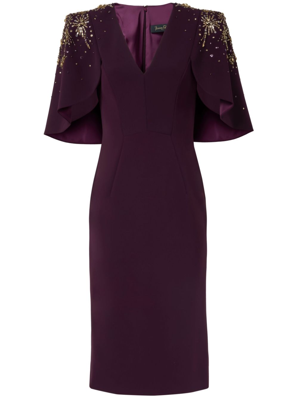 Shop Jenny Packham Zeya Sequin-embellished Midi Dress In Purple