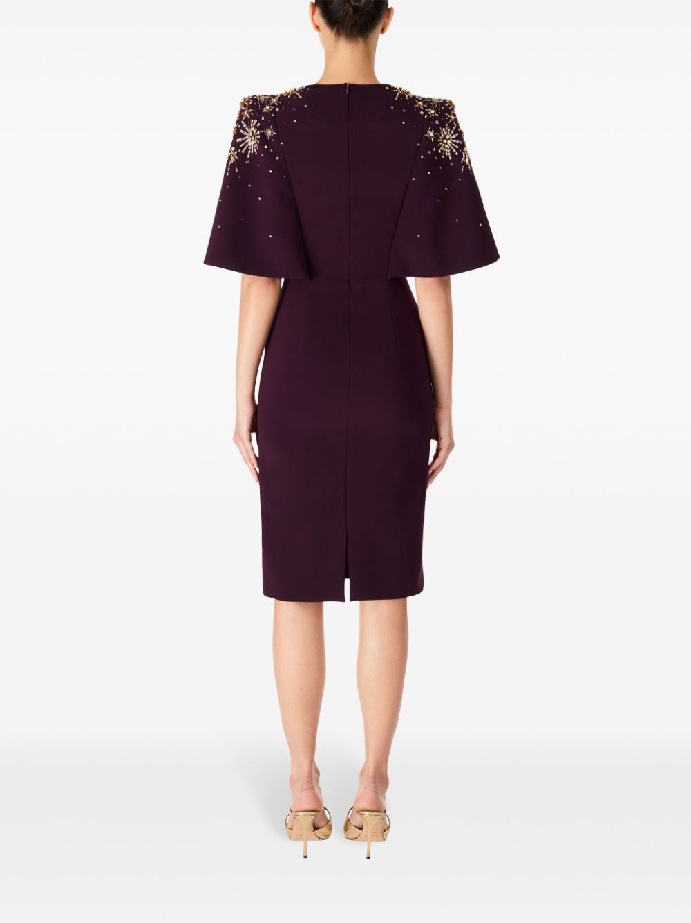 Shop Jenny Packham Zeya Sequin-embellished Midi Dress In Purple