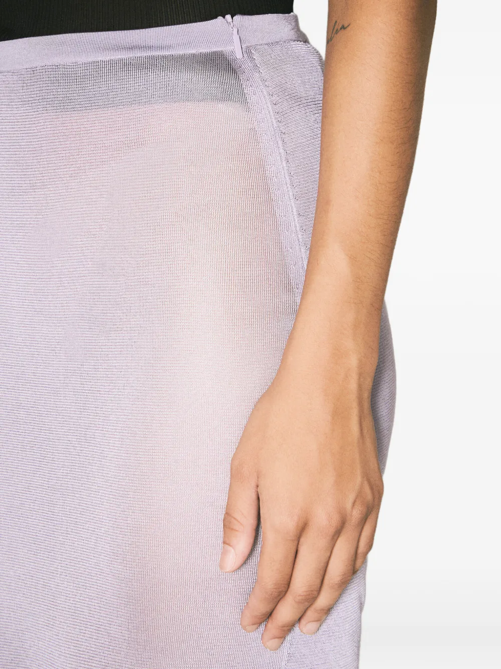 Saint Laurent Semi-doorzichtige midi-rok Paars