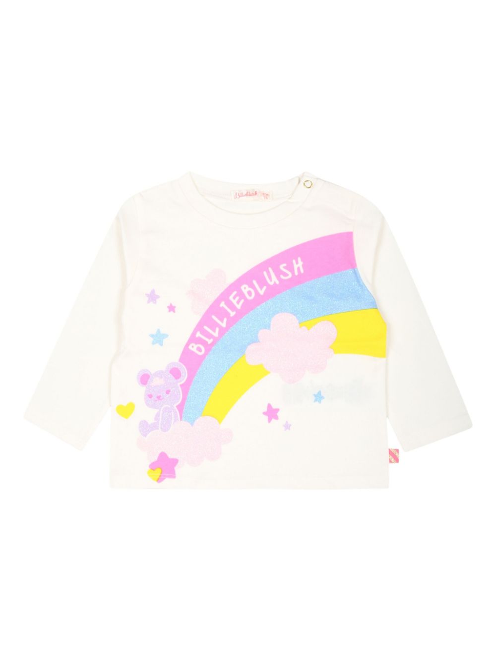 Billieblush rainbow-print cotton T-shirt - White