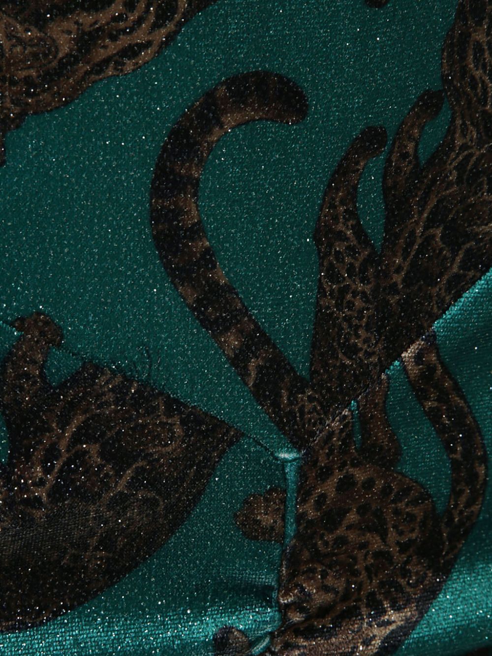 Shop Just Cavalli Tiger-print Velvet Dress In Green