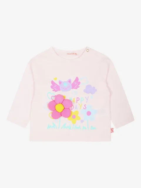 Billieblush playera manga larga con aplique floral