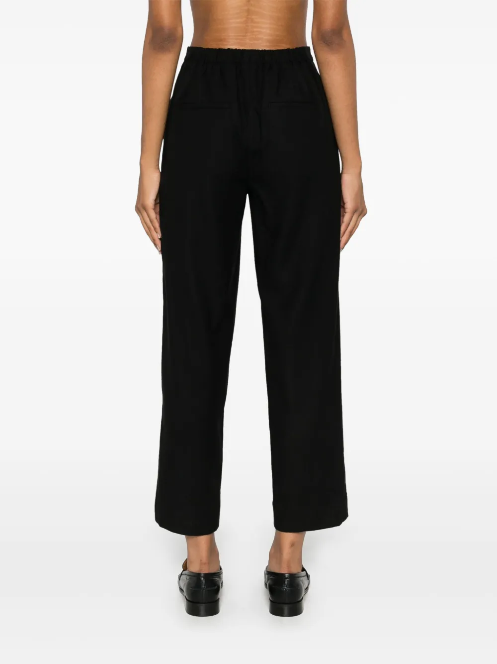 Shop Vince Brushed Mid-rise Trousers In Black