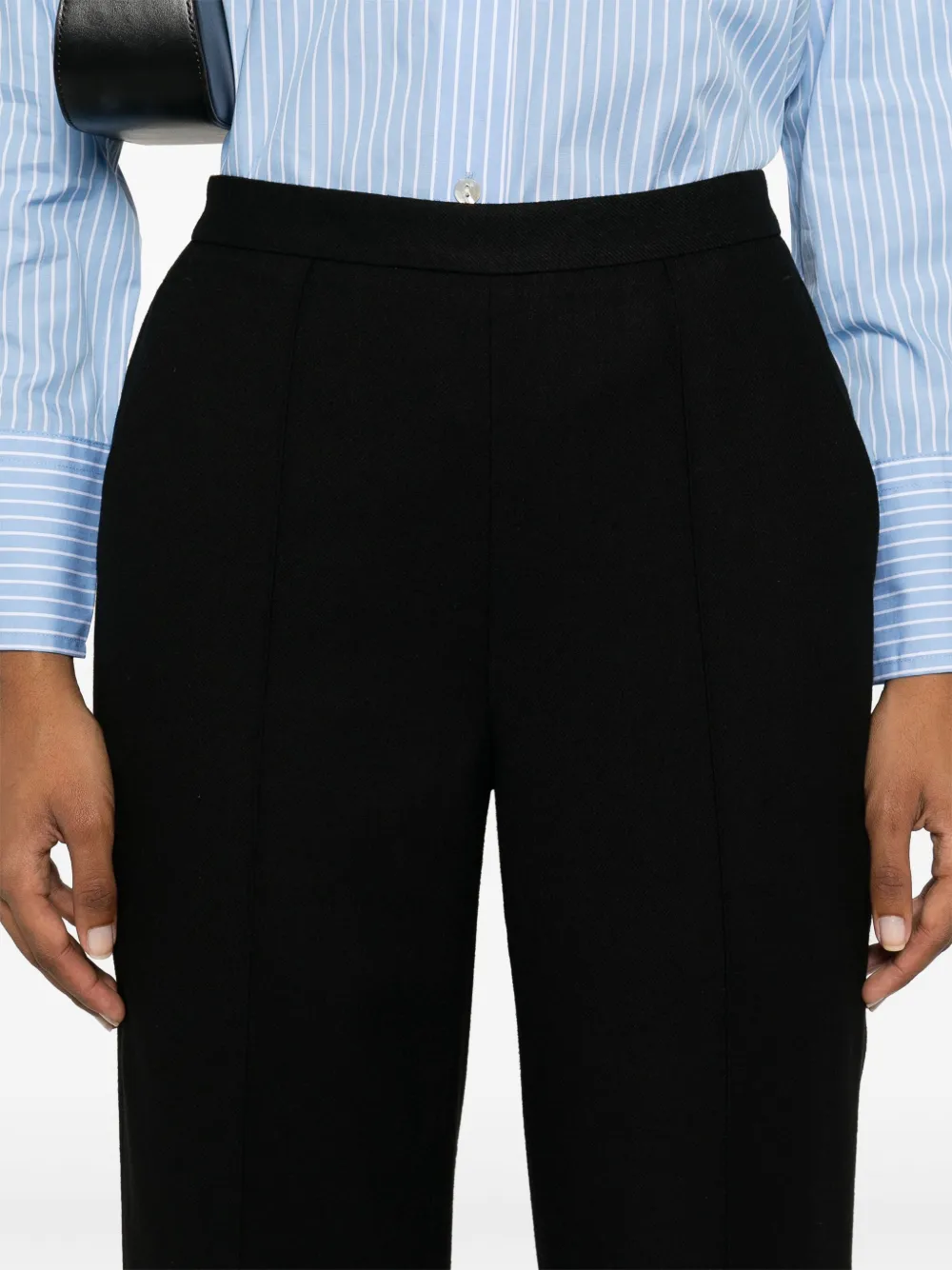 Shop Vince Brushed Mid-rise Trousers In Black