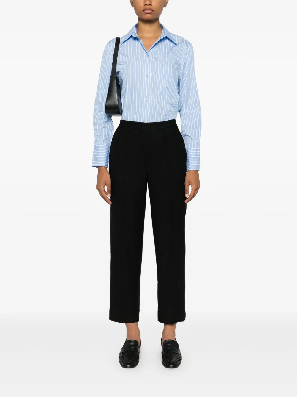 Vince Geborstelde mid waist broek - Zwart
