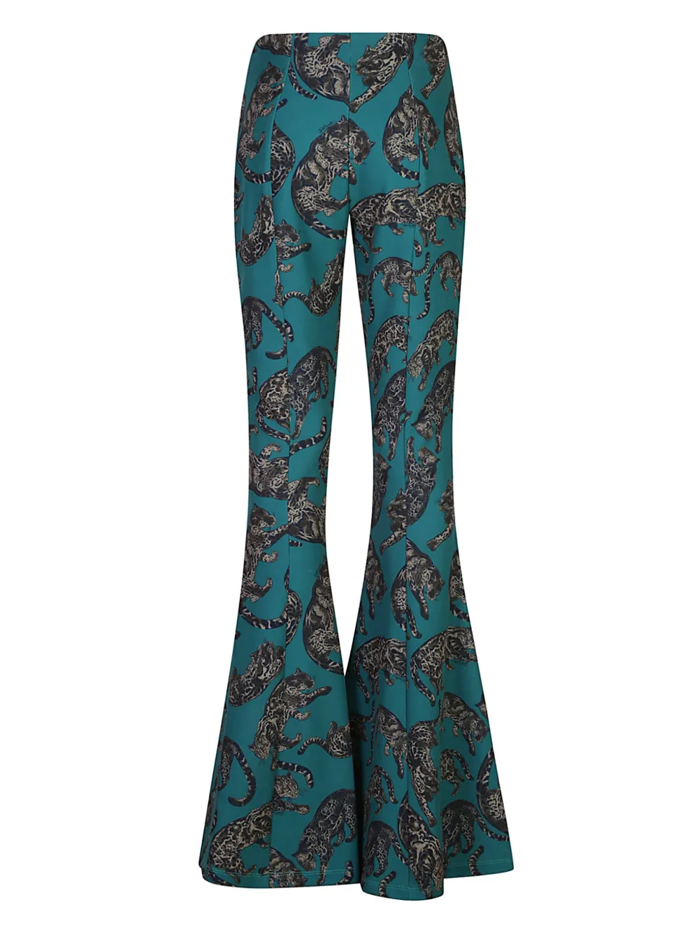 Just Cavalli tiger-print flared trousers - Groen
