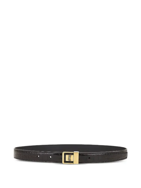 Saint Laurent crocodile-embossed leather belt