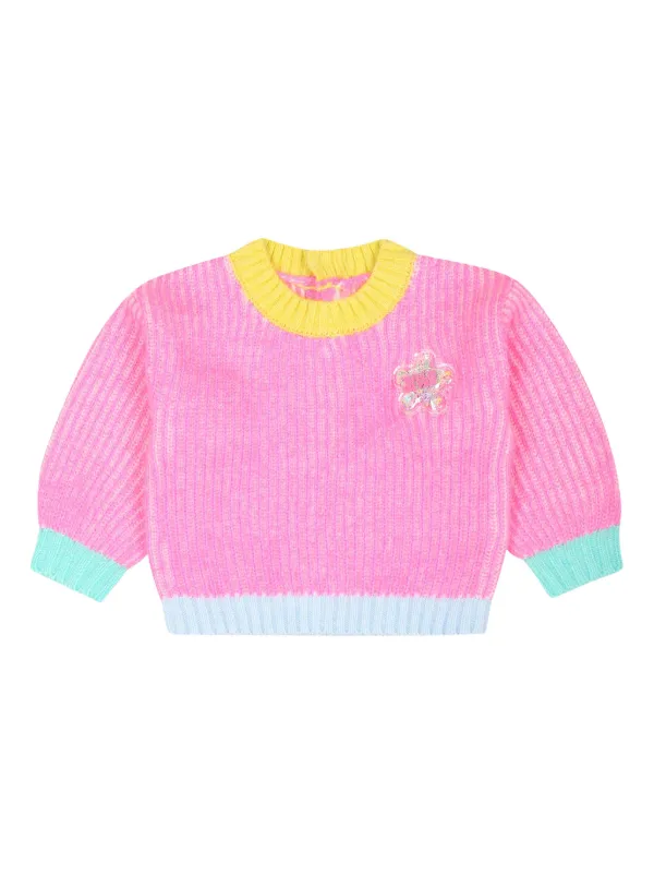 Billieblush colour-block Knit Sweater Pink FARFETCH PH