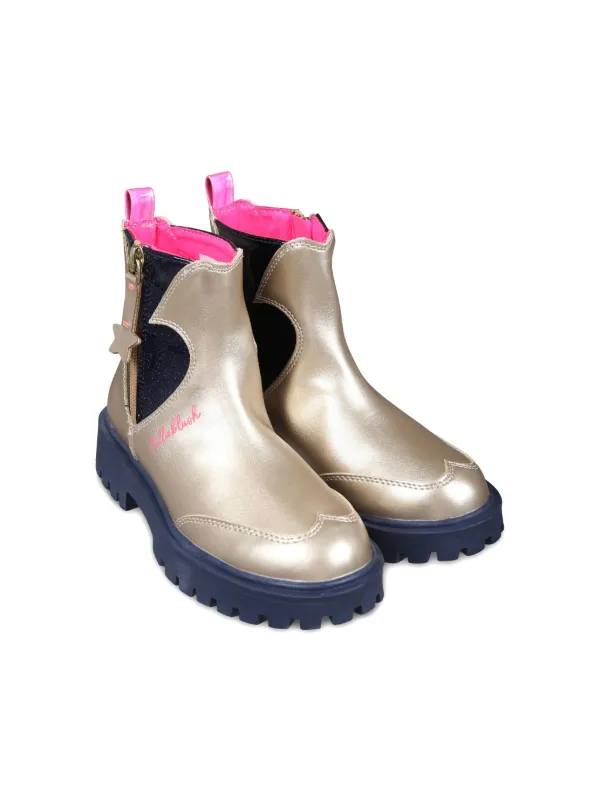 Billieblush logo-print Ankle Boots Gold FARFETCH ID