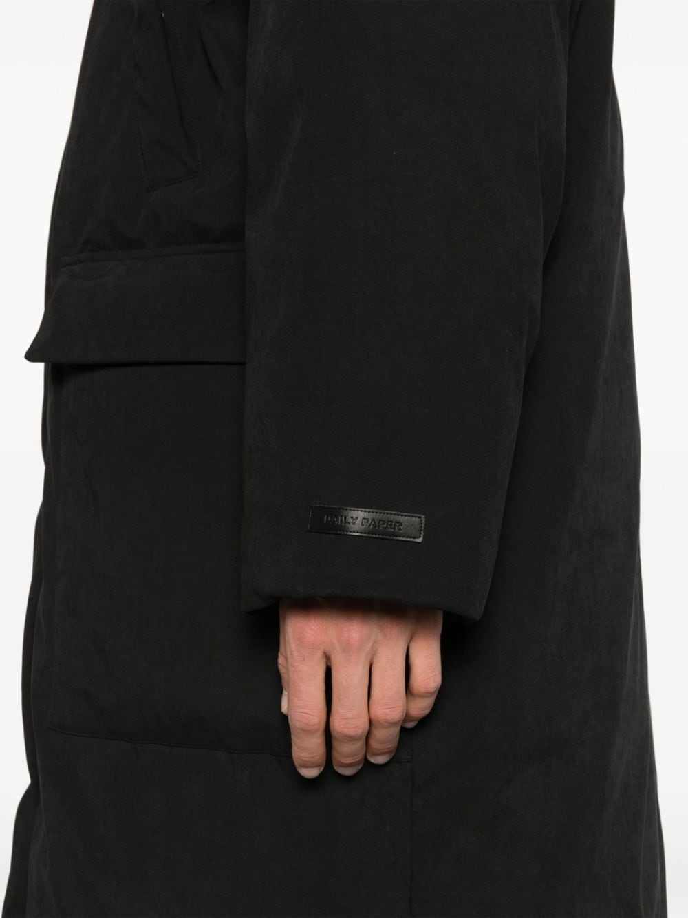 Shop Daily Paper Rowa Puffer Coat In Black