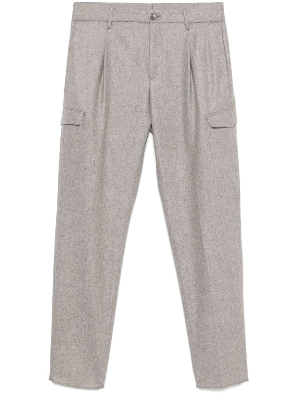 Shop Tagliatore Virgin-wool Cargo Pants In Neutrals