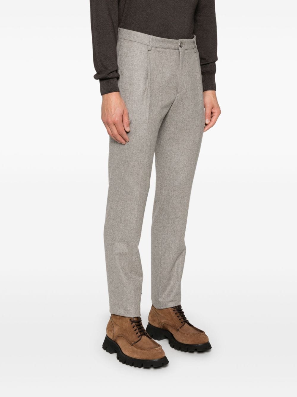 Shop Tagliatore Virgin-wool Cargo Pants In Neutrals