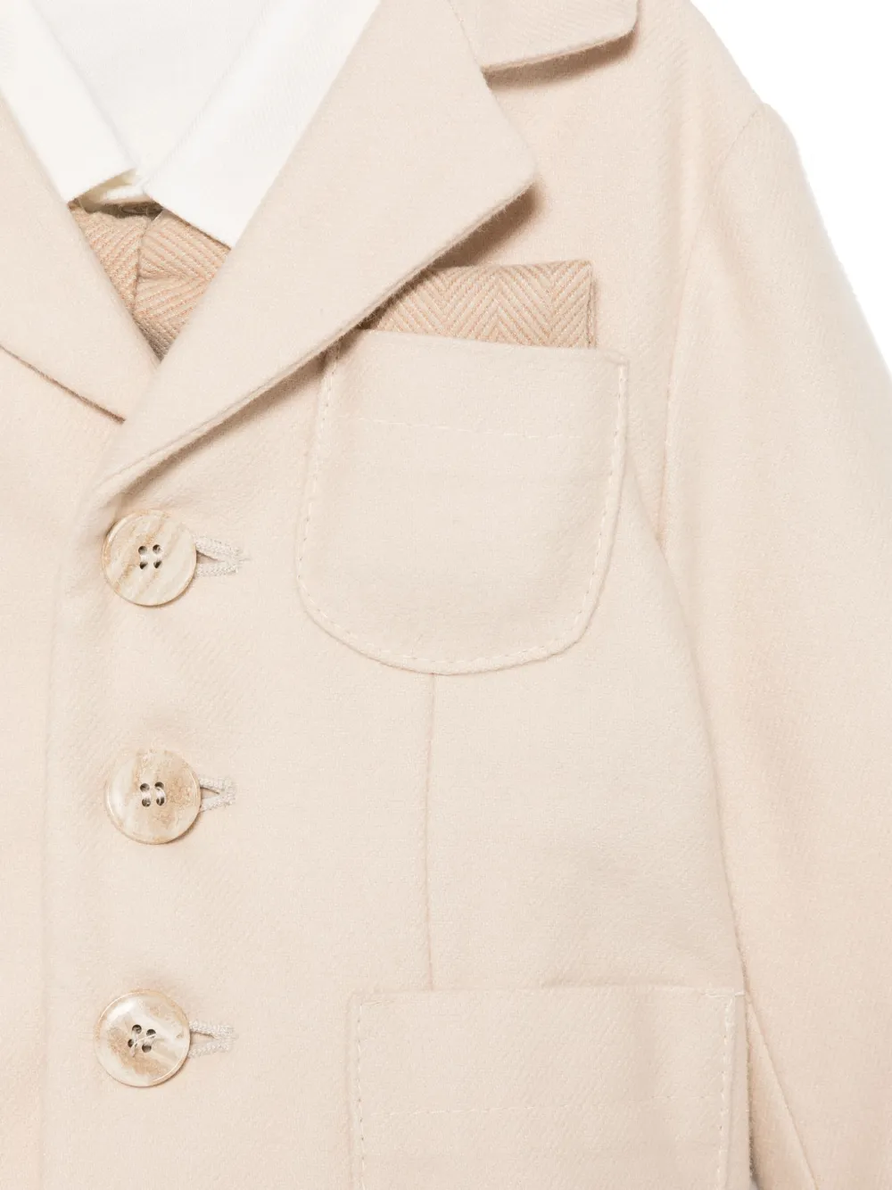 Colorichiari Jack met enkele rij knopen shirt en broek Beige