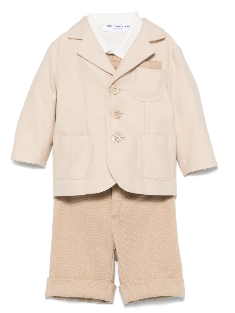 Colorichiari Single-breasted Trousers Set In Neutrals