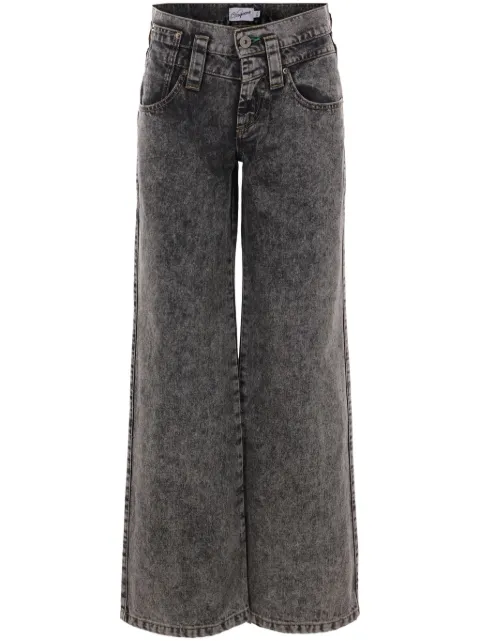 Vaquera washed wide-leg jeans