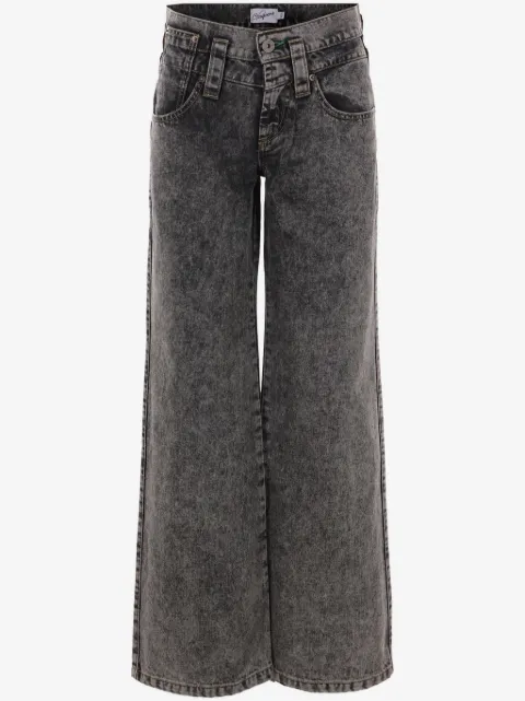 Vaquera Calça jeans wide leg com lavagem