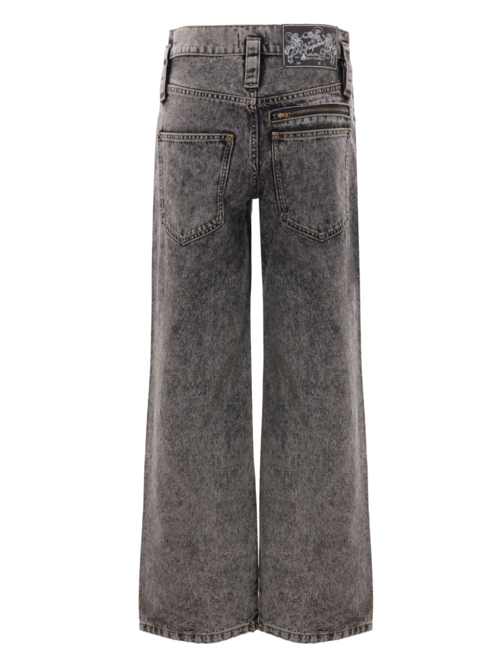 Vaquera washed wide-leg jeans - Zwart