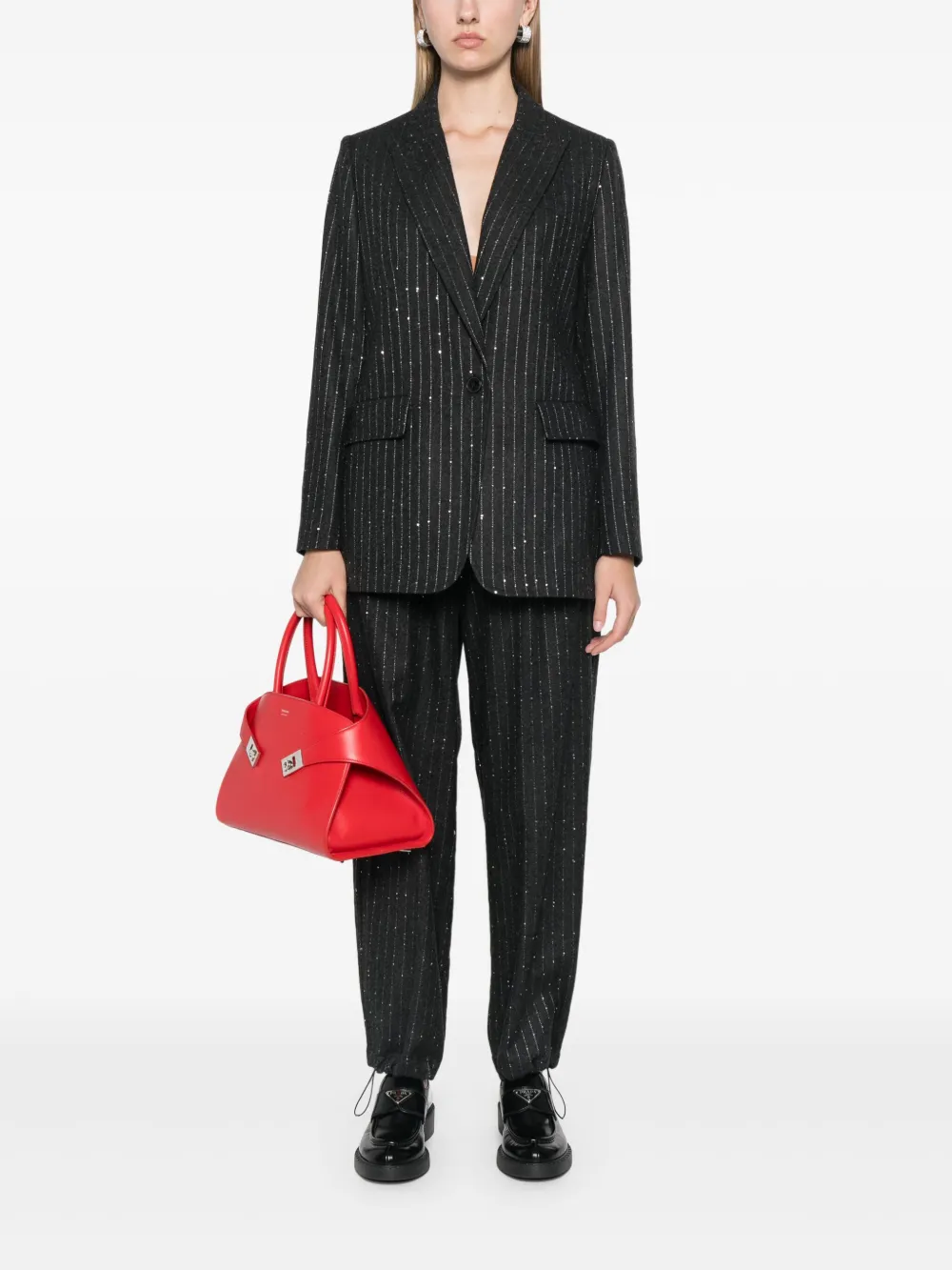 Herno Broek met krijtstreep - Grijs