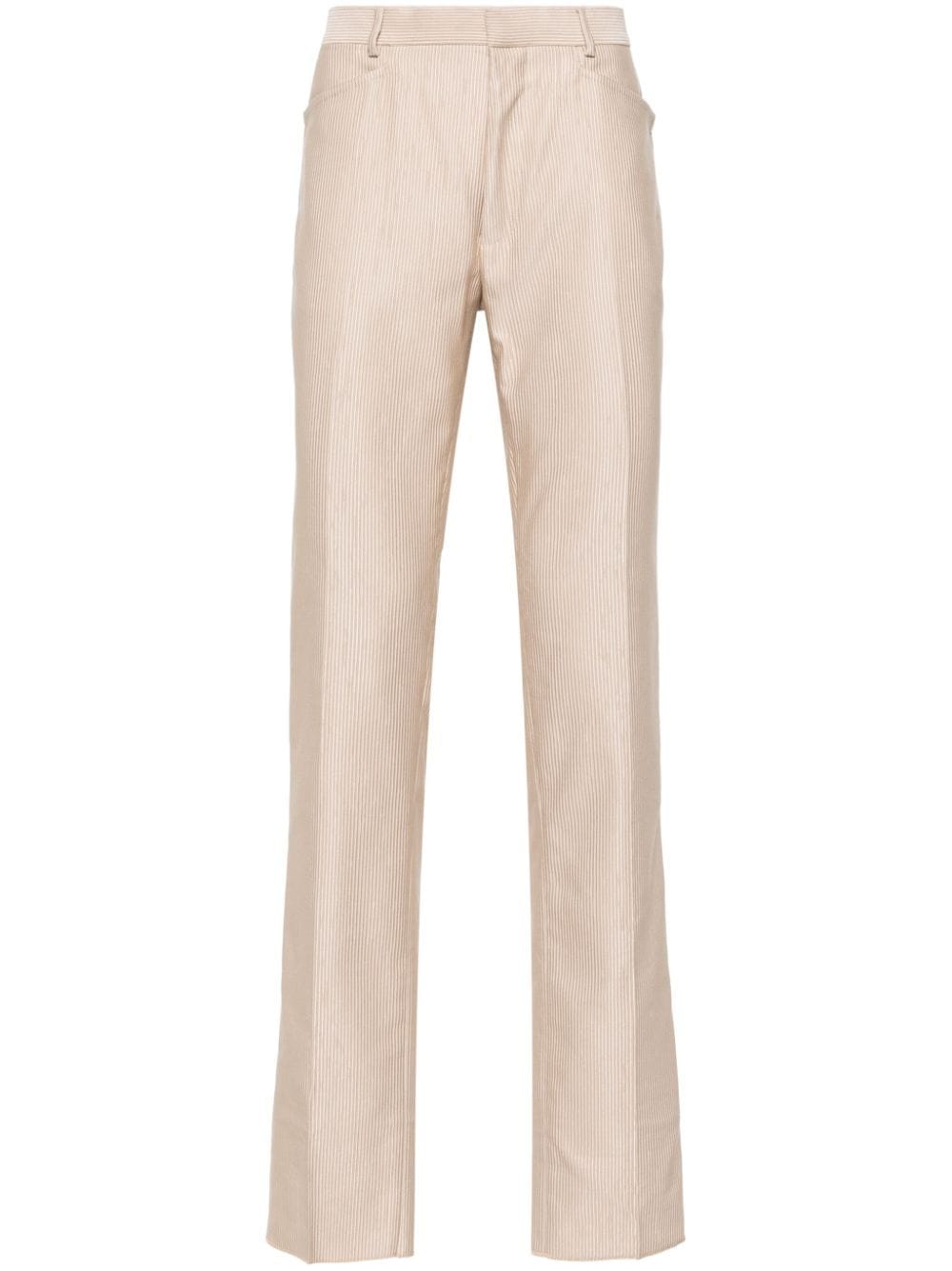 Shop Tom Ford Corduroy Tapered Trousers In Neutrals