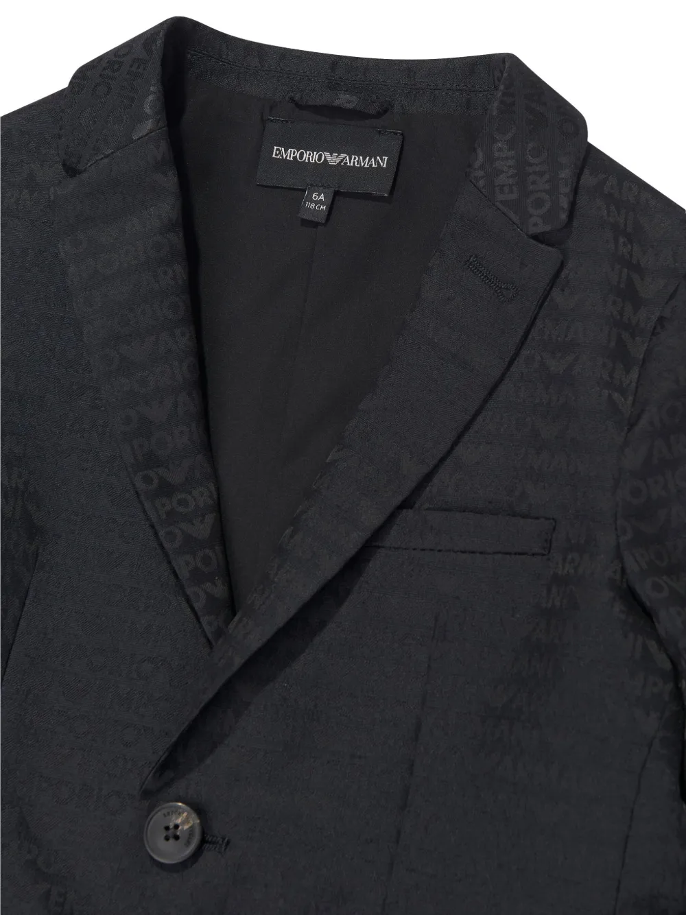 Emporio Armani Kids Blazer met logo-reliëf Blauw