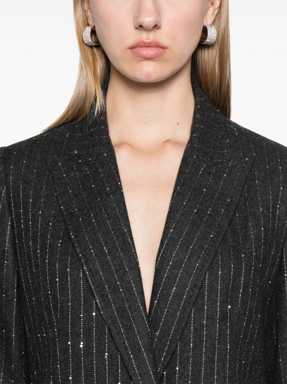 Shop Herno Pinstriped Blazer In Grey