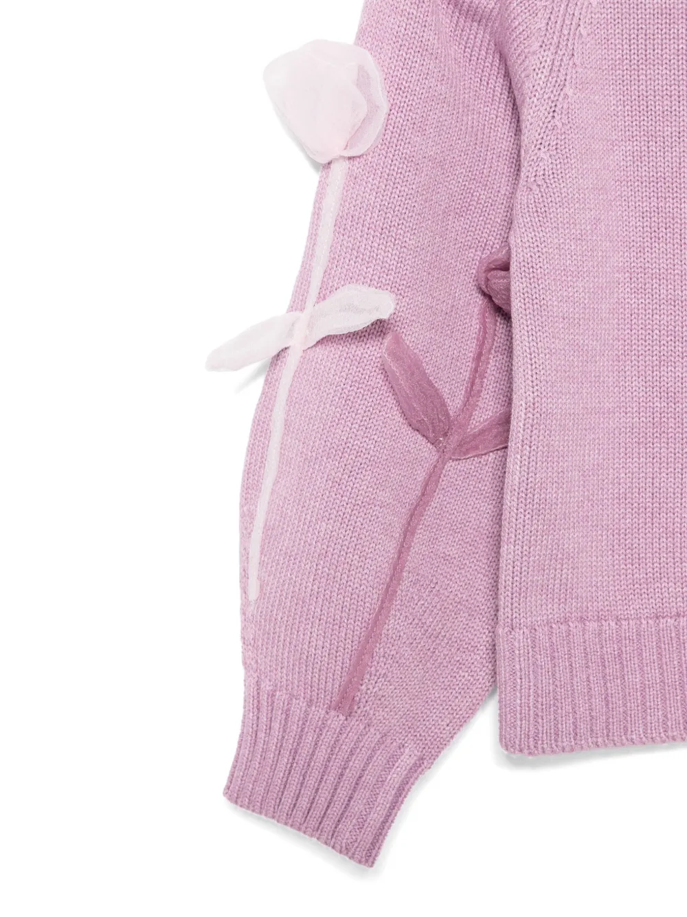 Monnalisa Vest met bloemenapplicatie Roze