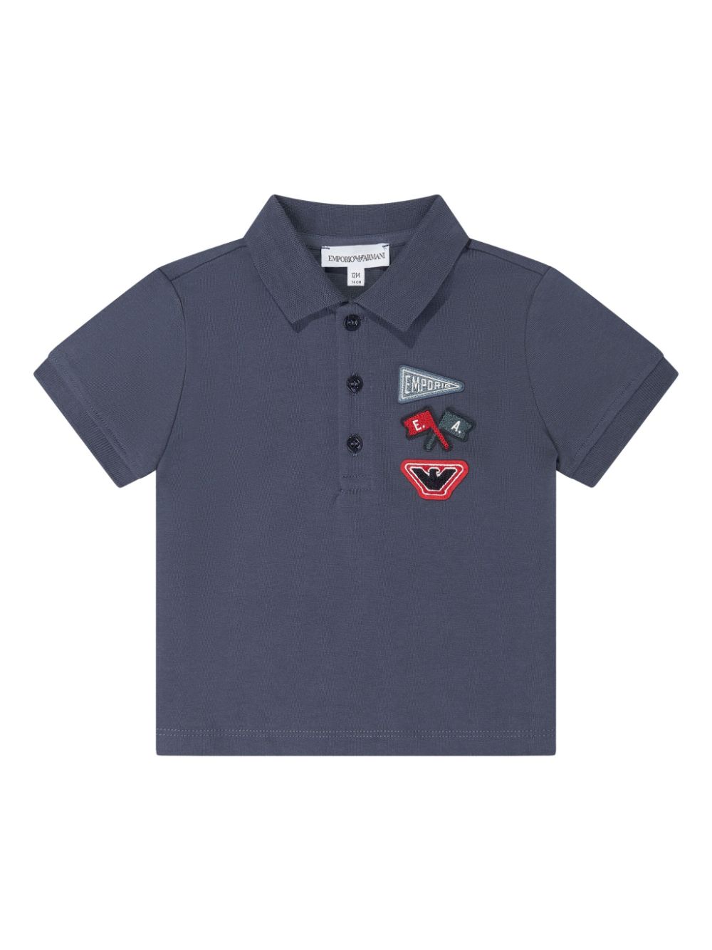 Emporio Armani Kids logo-appliqué polo shirt - Blu