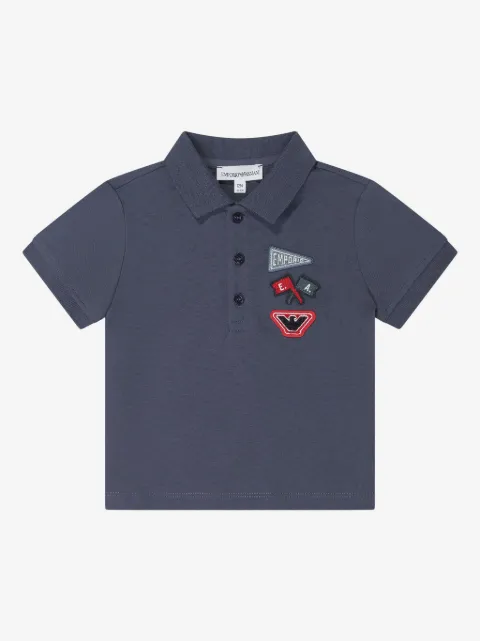 Emporio Armani Kids playera tipo polo con aplique del logo