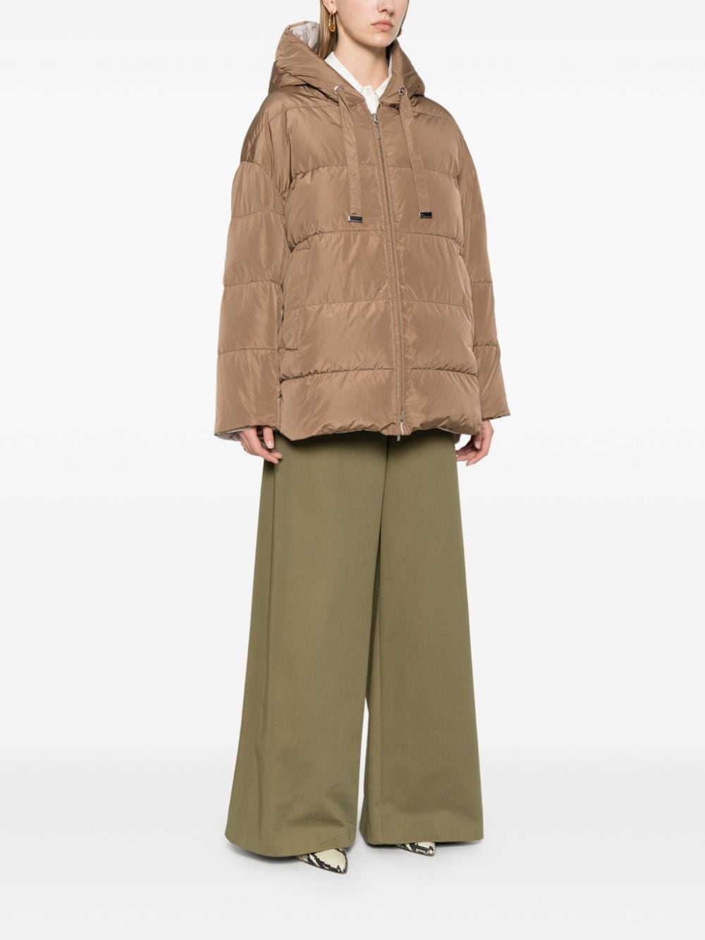 Shop Max Mara Taffy Puffer Jacket In Brown