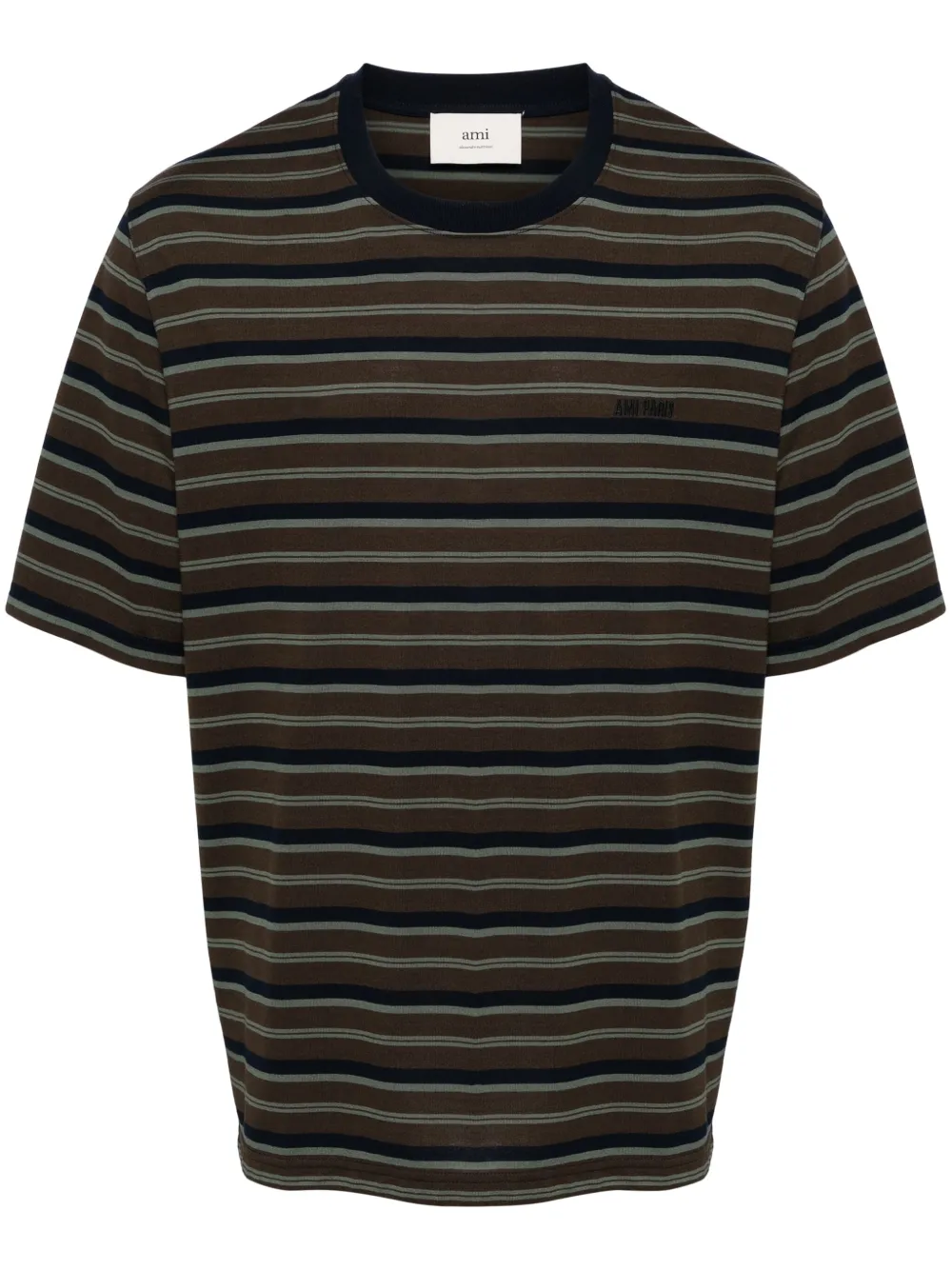 AMI Paris T-shirt met geborduurd logo Groen