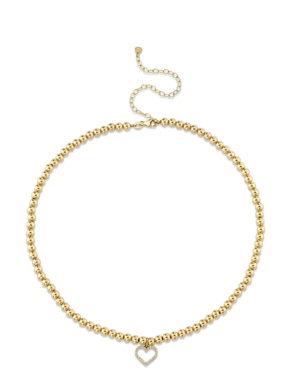Sydney Evan 14kt Yellow Gold Open Heart Diamond Choker