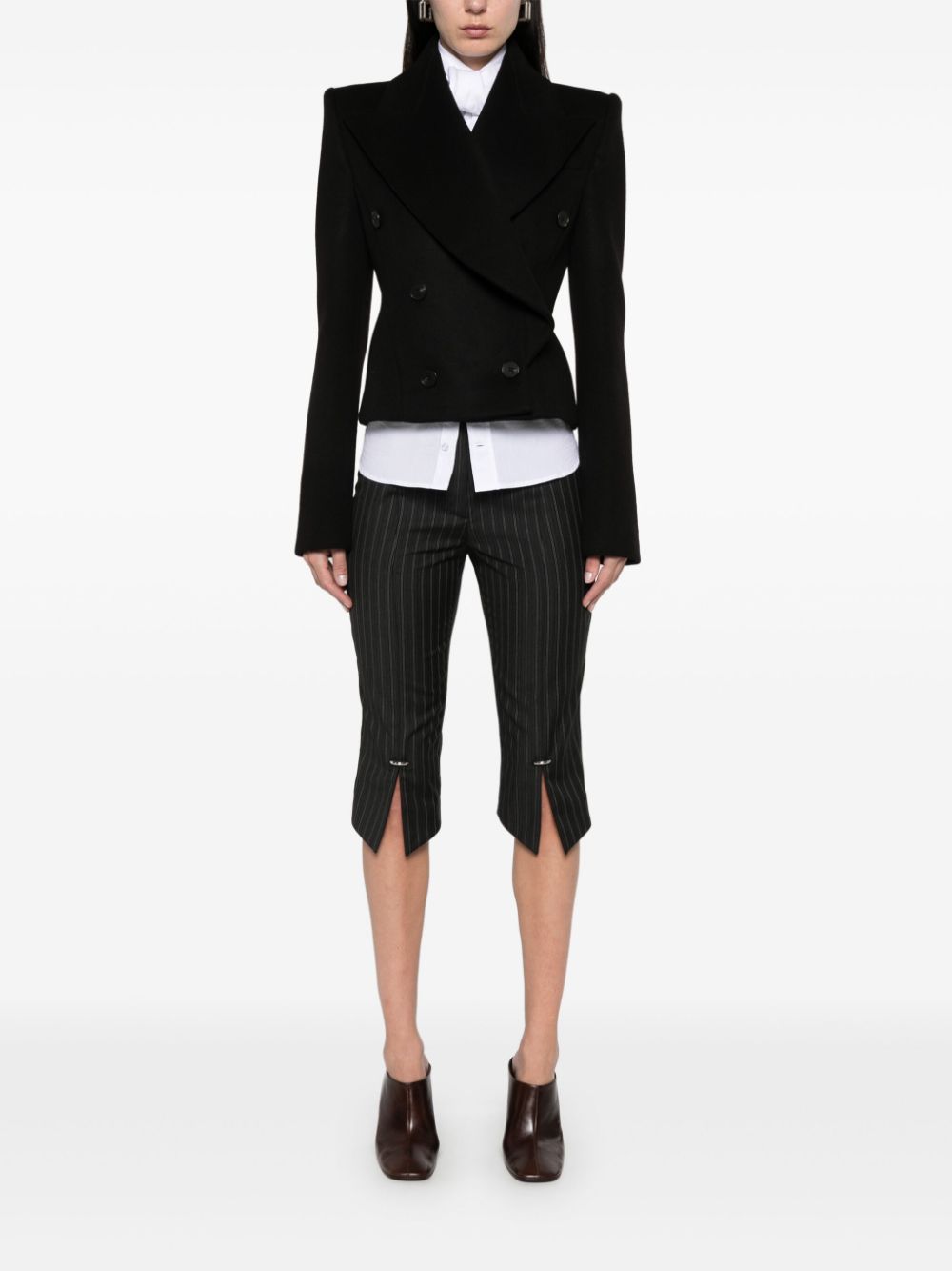 Alexander McQueen shoulder-pads blazer - Zwart