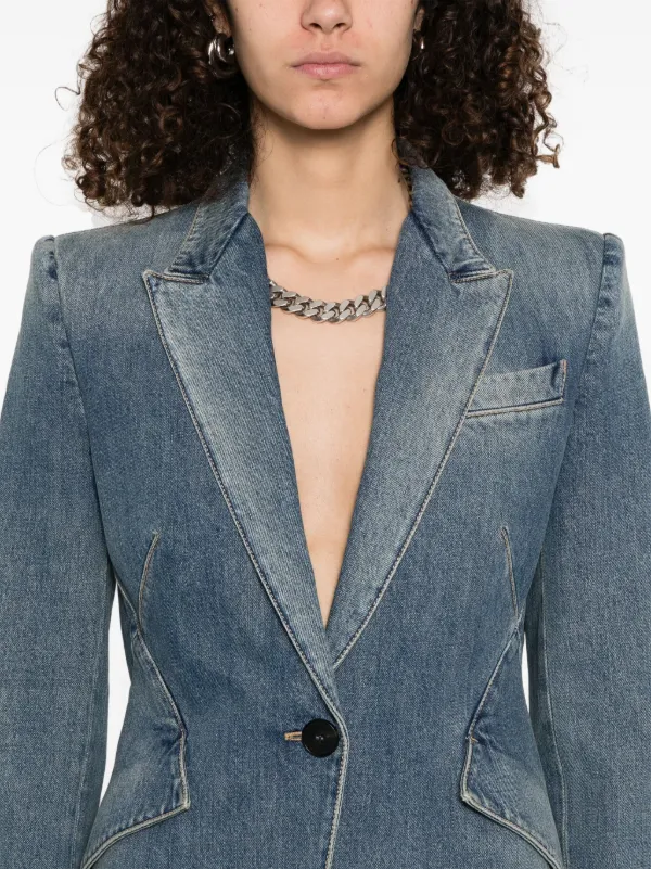【 Mcqueen】関税送料込☆ マックイーン Denim blazer Alexander McQueen Denim Blazer | Blue | FARFETCH