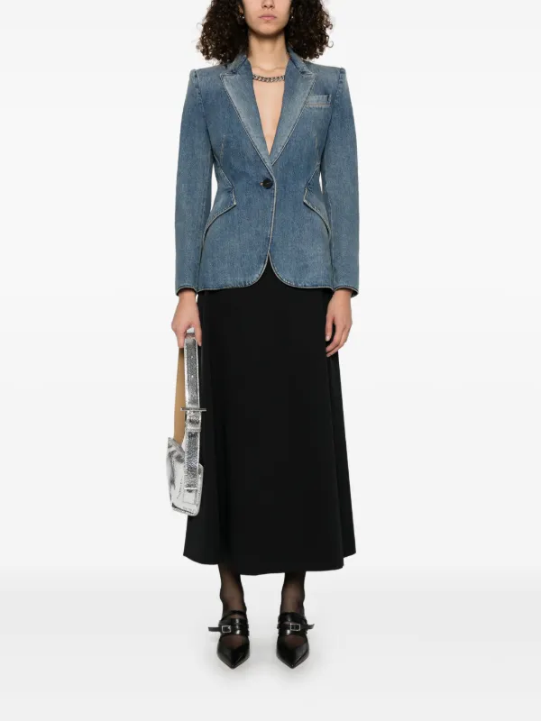 Alexander McQueen Denim Blazer | Blue | FARFETCH