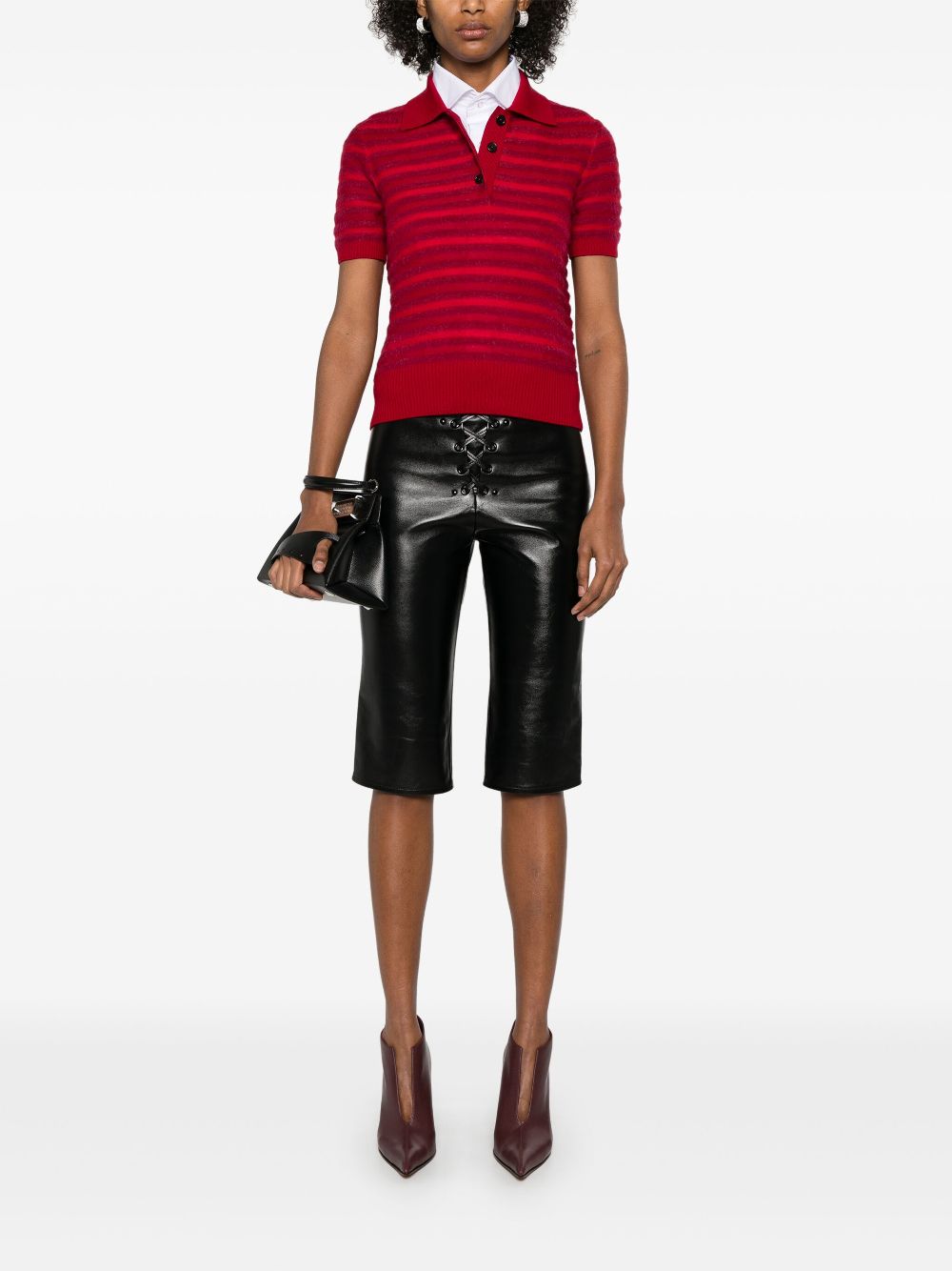 Alexander McQueen striped polo shirt - Red