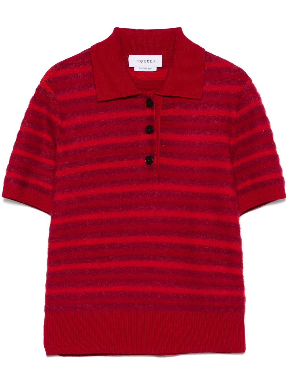 Alexander McQueen striped polo shirt - Red