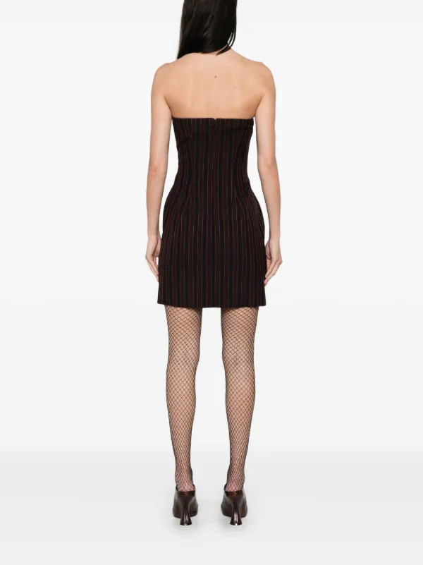 【関税&送料込】Alexander Mcqueen Black Wool Crepe Mini Dres Alexander McQueen Pinstriped Mini Dress | Black | FARFETCH CA