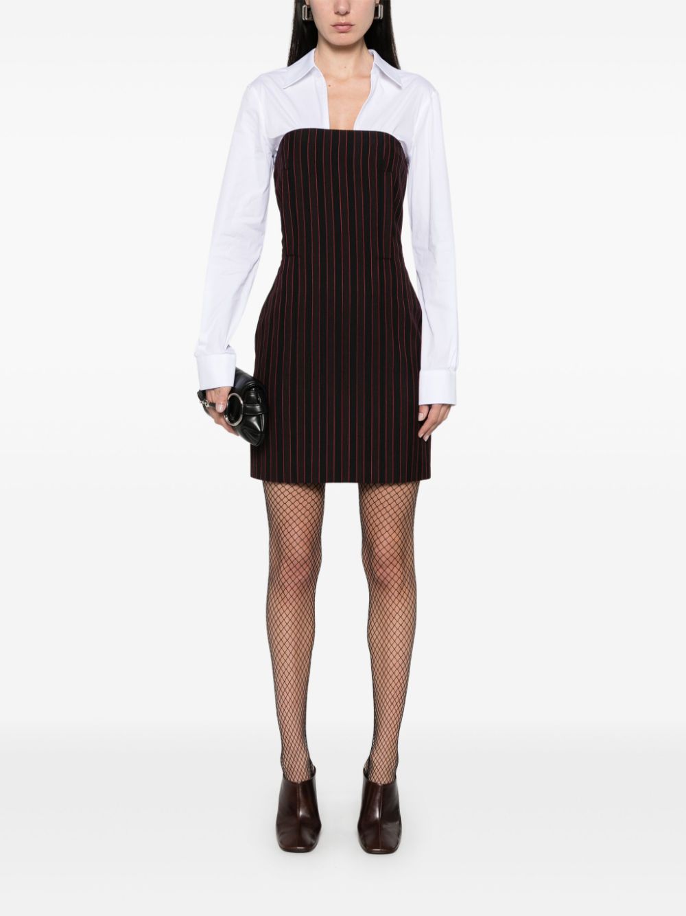 Alexander McQueen pinstriped mini dress - Zwart