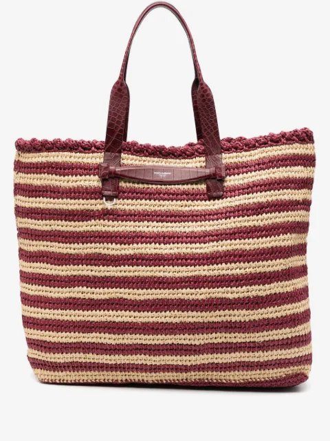Dolce & Gabbana tote de rafia con motivo de rayas