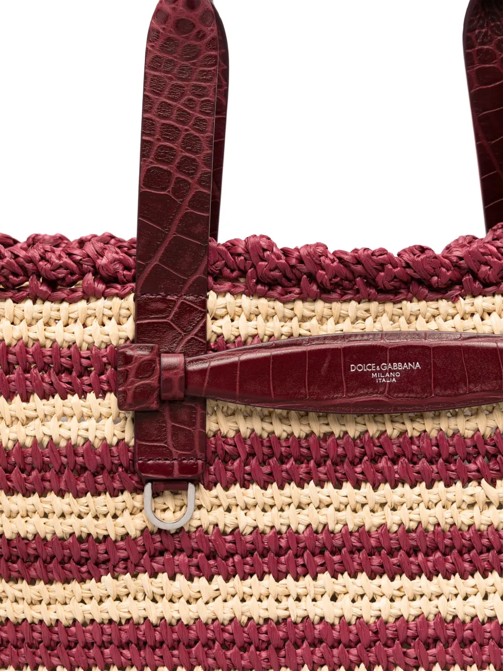 Dolce & Gabbana Gestreepte raffia shopper Rood