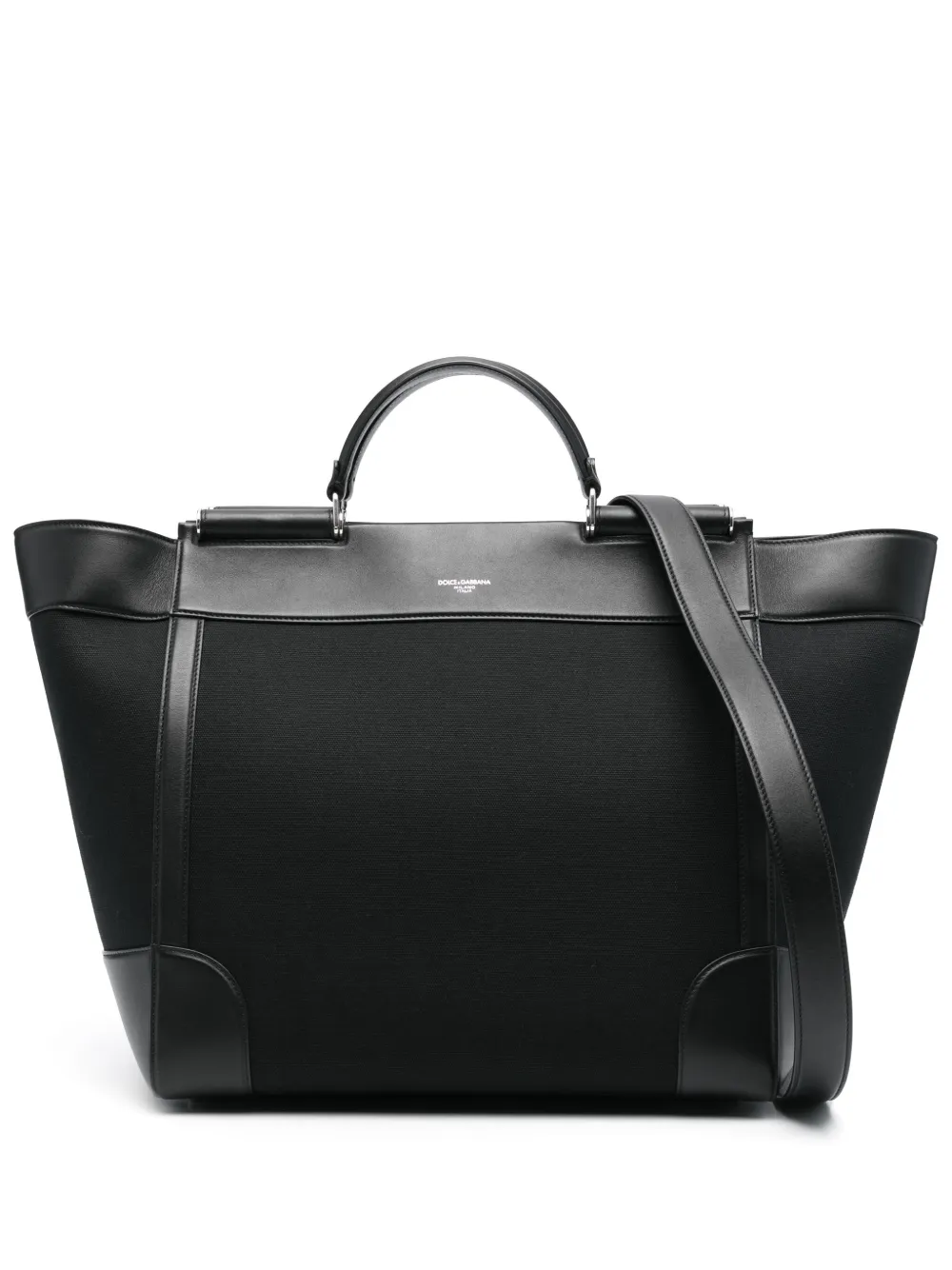 Dolce & Gabbana Shopper met leren afwerking Zwart