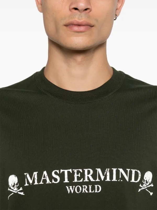Mastermind World logo-print long-sleeve T-shirt | Green
