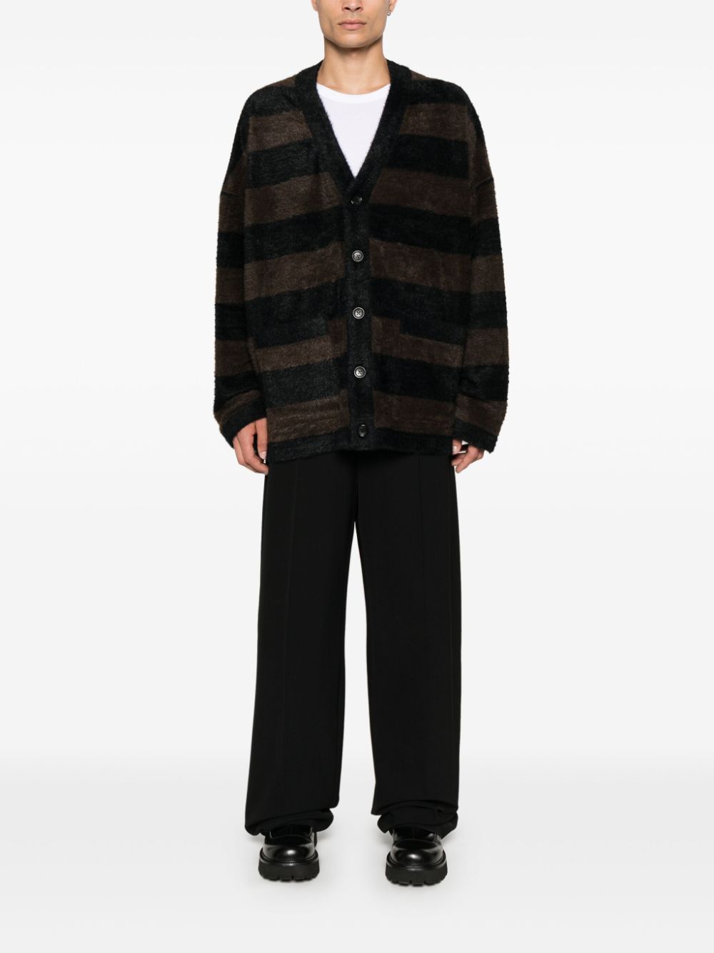 Shop Mastermind Japan Skull-appliqué Cardigan In Black