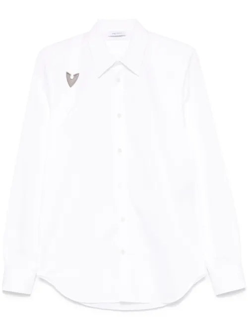 Chemise en popeline à détail de boucle - Alexander McQueen - Modalova