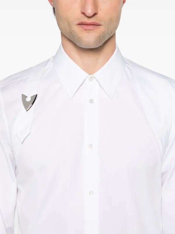 Alexander McQueen Buckle Poplin Shirt | White | FARFETCH