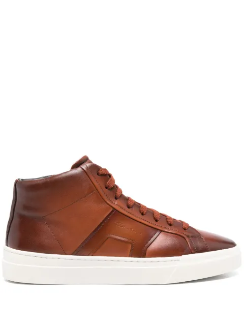 未使用！santoni みすぼらしい ハイカットスニーカー！ホワイト