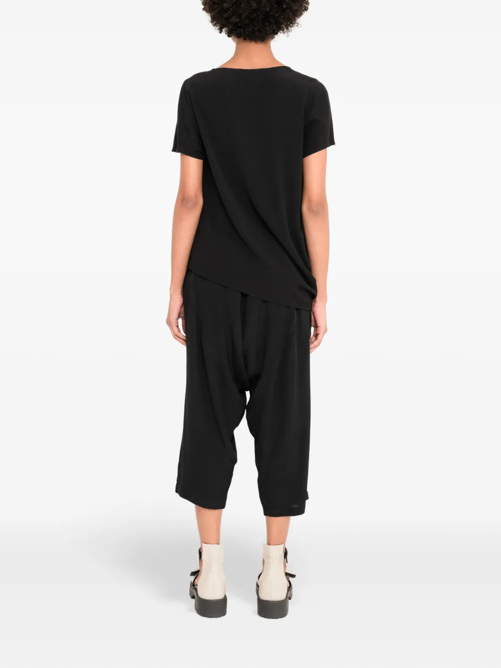 Uma | Raquel Davidowicz Asymmetrisch T-shirt Zwart