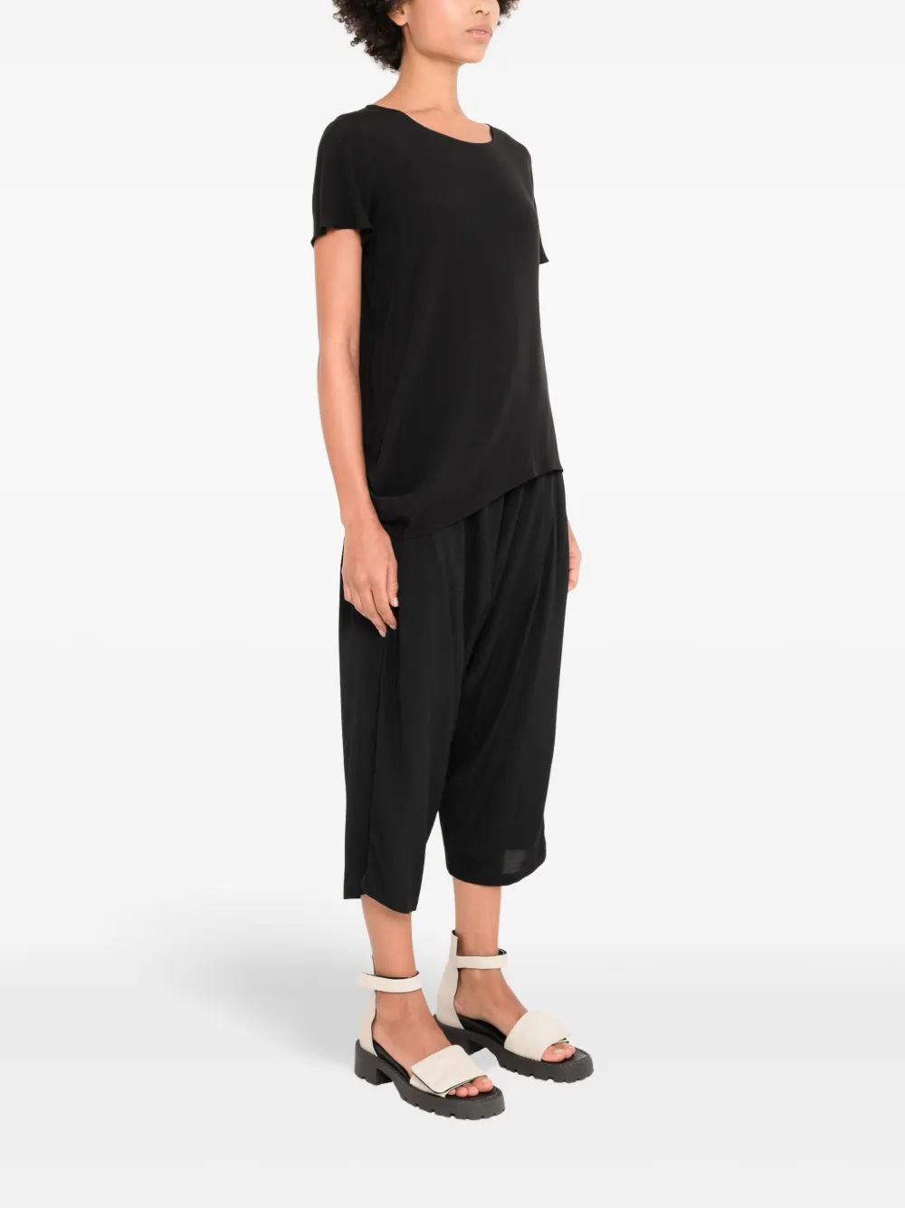 Uma | Raquel Davidowicz Asymmetrisch T-shirt Zwart