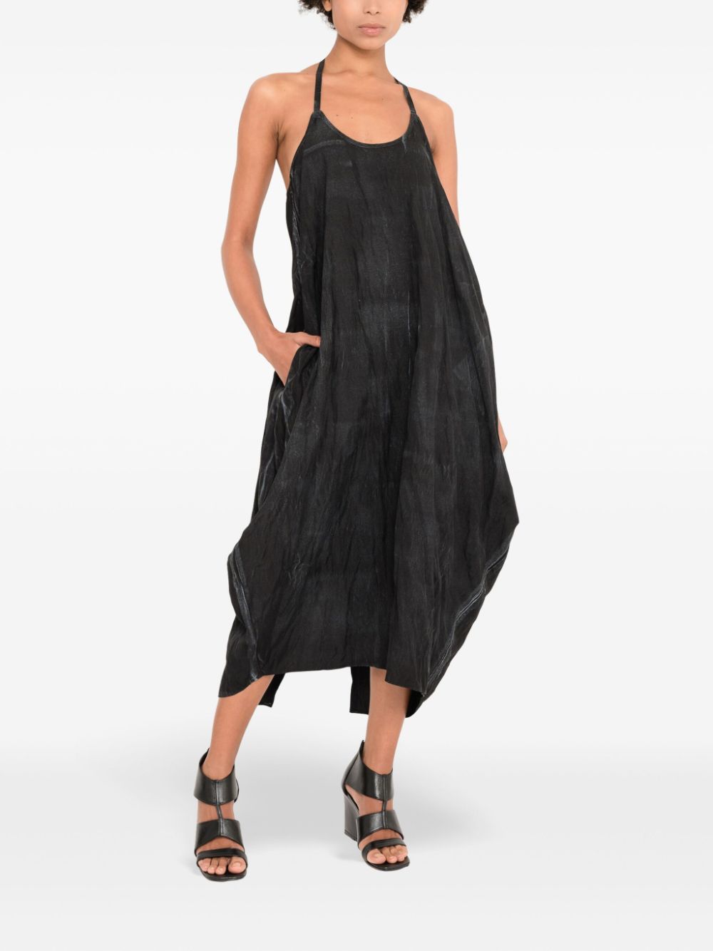 Uma | Raquel Davidowicz crinkled-finish dress - Zwart