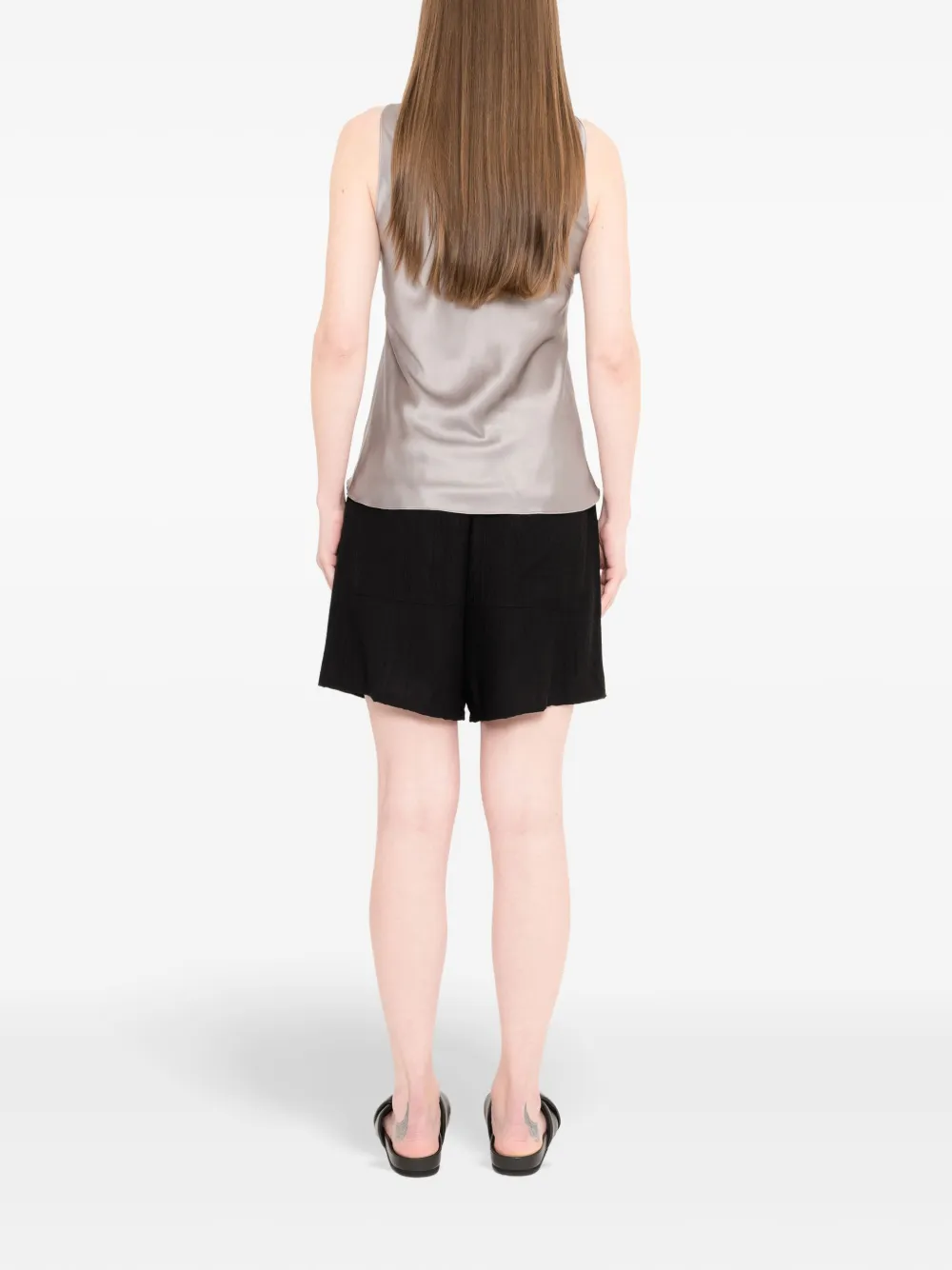 Uma | Raquel Davidowicz Satijnen tanktop Grijs